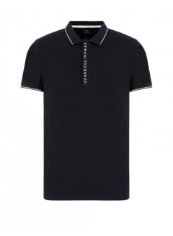 Armani Exchange Man Jersey Polo Shirt Navy Navy