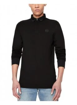 Armani Exchange Polo Long Sleeve Black Black