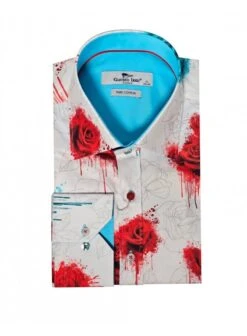 Claudio Lugli Rose Design Long Sleeve Shirt White White
