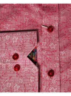 Claudio Lugli Woven Pattern Long Sleeve Shirt Red Red -Lyle Clothing Shop claudio lugli woven pattern long sleeve shirt red p12441 16361 medium