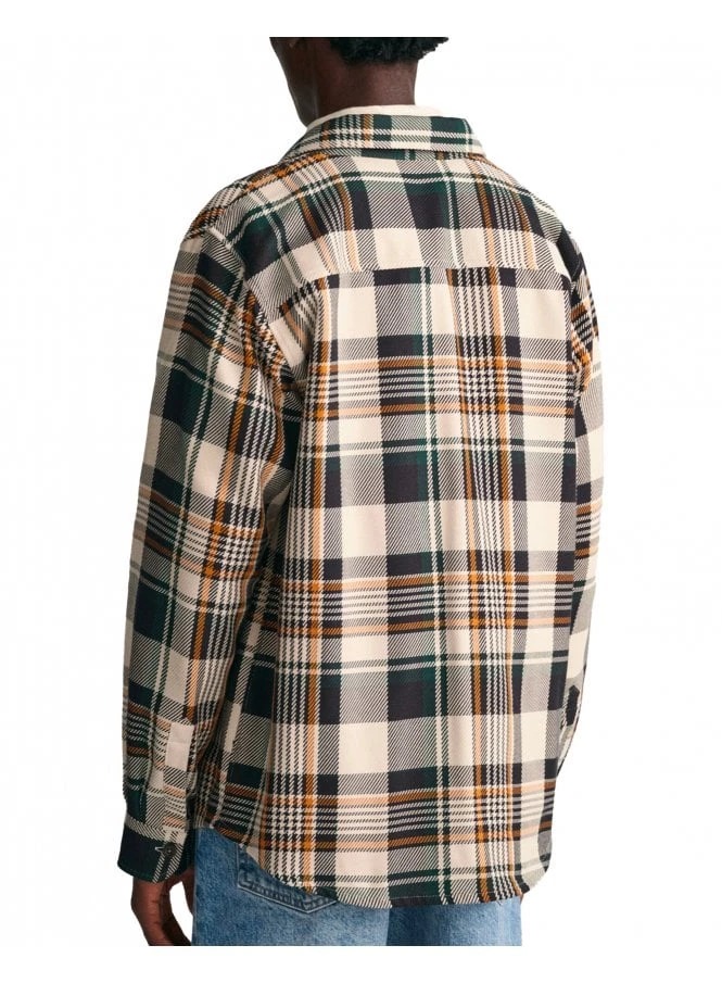 Gant Heavy Twill Check Overshirt Putty Putty 2 Gant Heavy Twill Check Overshirt Putty Putty - Image 2