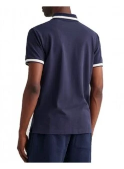 Gant Herringbone Tipping Pique Polo Shirt Evening Blue Evening Blue -Lyle Clothing Shop gant herringbone tipping pique polo shirt evening blue p11266 13615 medium