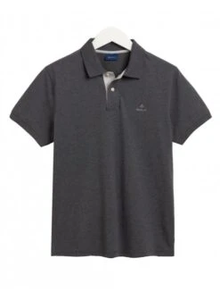 Gant Mens Polo Shirt Antracit Melange Grey Antracit Melange