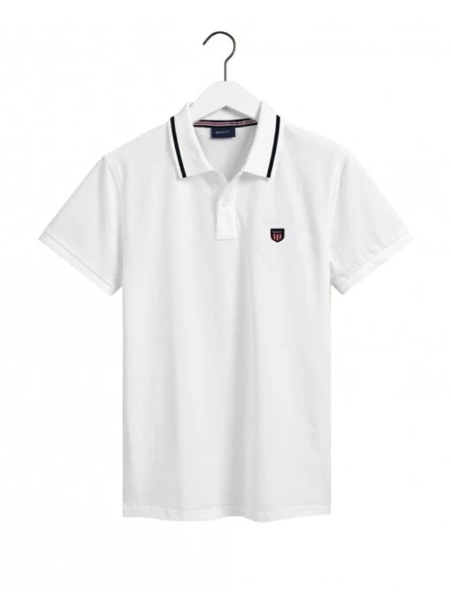Gant Mens Retro Shield Ss Pique Polo White White -Lyle Clothing Shop gant mens retro shield ss pique polo white p11049 13165 medium