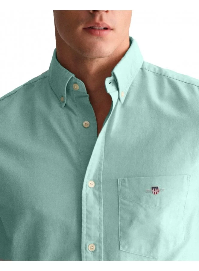 Gant Reg Classic Oxford Short Sleeve Shirt Lagoon Blue Lagoon Blue 2 Gant Reg Classic Oxford Short Sleeve Shirt Lagoon Blue Lagoon Blue - Image 2
