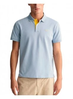 Gant Regular Pique Short Sleeve Rugger Polo Dove Blue Dove Blue