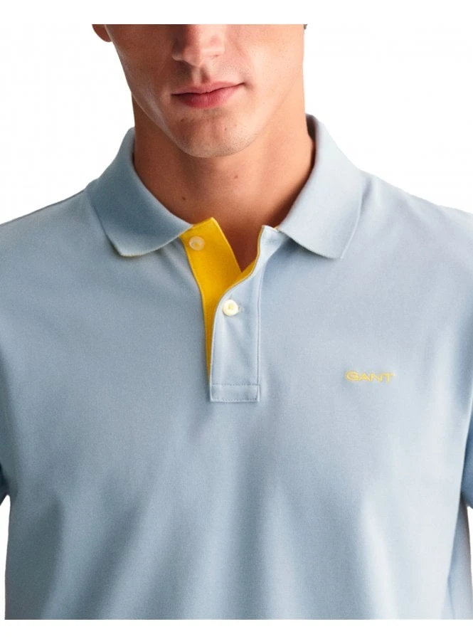 Gant Regular Pique Short Sleeve Rugger Polo Dove Blue Dove Blue 2 Gant Regular Pique Short Sleeve Rugger Polo Dove Blue Dove Blue - Image 2