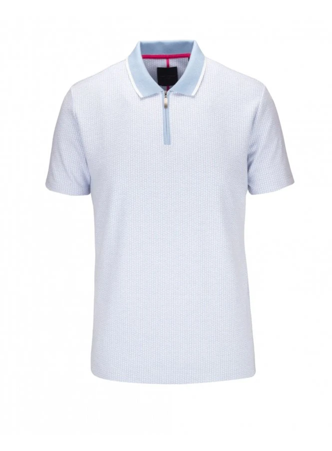 Guide London 1/4 Zip Polo Woven Design Sky/white Sky/white 1 Guide London 1/4 Zip Polo Woven Design Sky/white Sky/white