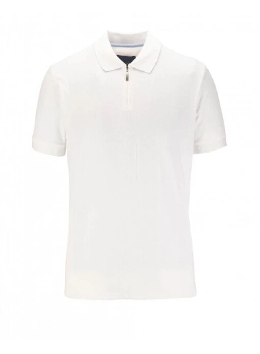 Guide London Premium Short Sleeve Rib Zip Polo Top White White -Lyle Clothing Shop guide london premium short sleeve rib zip polo top white p11977 15090 medium