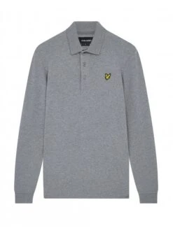 Lyle & Scott Long Sleeve Polo Shirt - Mid Grey Marl Mid Grey Marl
