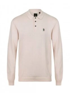 Luke Mainline Venice Long Sleeve Polo Bone Bone