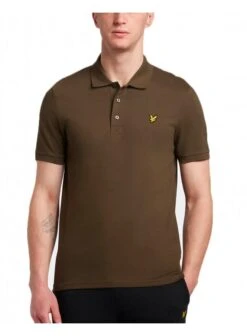 Lyle & Scott Lyle And Scott Mens Plain Polo Shirt Regular Fit Olive Olive