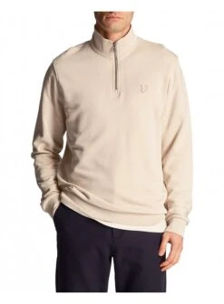 Lyle & Scott 1/4 Zip Tonal Eagle Sweatshirt Cove Cove