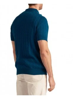 Lyle & Scott Cable Knitted Ss Polo Top Apres Navy Apres Navy -Lyle Clothing Shop lyle scott cable knitted ss polo top apres navy p12259 15927 medium