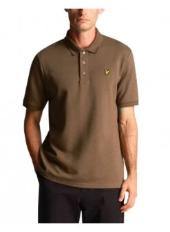 Lyle & Scott Chunky Slub Polo Shirt Olive Olive