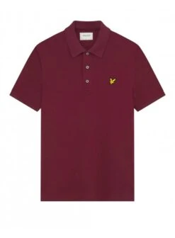 Lyle & Scott Plain Short Sleeve Polo Burgundy Burgundy