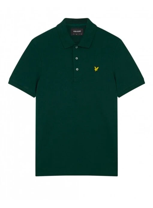 Lyle & Scott Plain Short Sleeve Polo Dark Green Dark Green -Lyle Clothing Shop lyle scott plain short sleeve polo dark green p11815 15079 medium