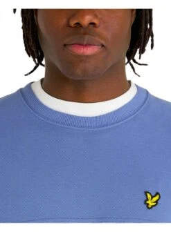 Lyle & Scott Textured Crew Neck Sweatshirt Pioneer Blue Pioneer Blue -Lyle Clothing Shop lyle scott textured crew neck sweatshirt pioneer blue p11907 15162 medium