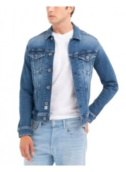 Replay Aged Eco Sustainable Denim Jacket Stretch 009 009