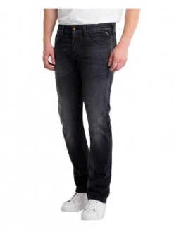 Replay Mens 573 Bio Waitom Regular Fit Organic Straight Leg Jean Washed Black Washed Black