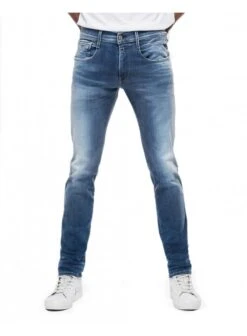 Replay Mens Hyperflex X-lite Re-Used Anbass Stretch Slim Fit Denim Medium Blue 009