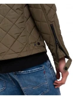Replay Quilted Biker Style Jacket Khaki Khaki 7 Replay Quilted Biker Style Jacket Khaki Khaki -Lyle Clothing Shop replay quilted biker style jacket khaki p12009 15143 medium